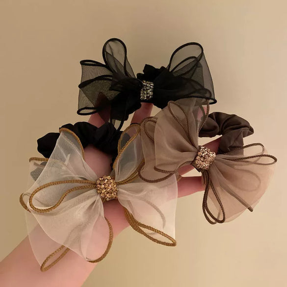 Hair Ring Hair Rope Handmade Mixed Material High Elasticity Plants And Flowers Style