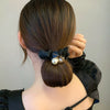 Hair Ring Hair Rope Headdress Mixed Material Geometric Handmade Pearl Hollow Water Drill High Elastic