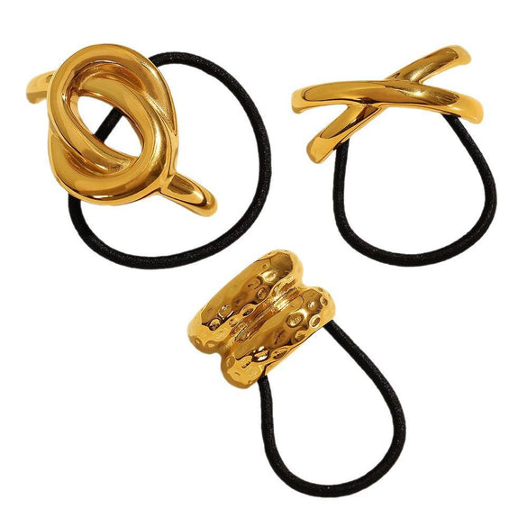 Hair Ring Hair Strap Head Rope 316L Stainless Steel Geometric Fashion Electroplated