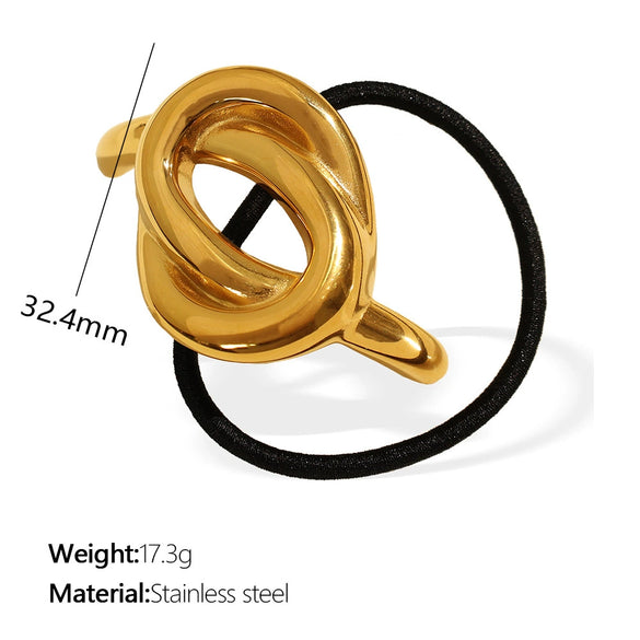 Hair Ring Hair Strap Head Rope 316L Stainless Steel Geometric Fashion Electroplated