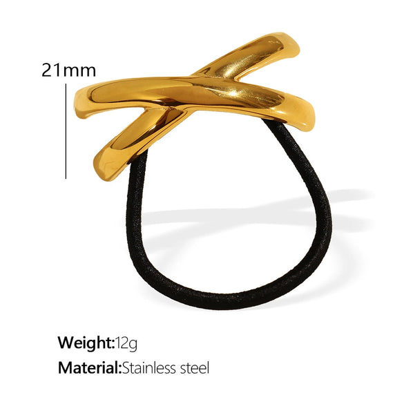 Hair Ring Hair Strap Head Rope 316L Stainless Steel Geometric Fashion Electroplated