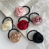 Hair Ring Headwear Satin Cloth Handmade French Sweet Style Rose Design