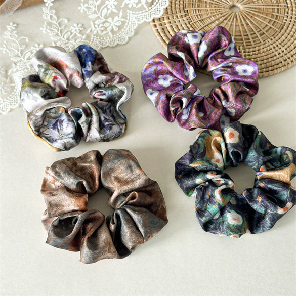 Hair Ring Headwear Satin Fabric Handmade Fashion High Elasticity