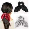 Hair Ring Knotted Rabbit Ear Streamer Metal Buckle Fabric Handmade