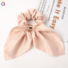 Hair Ring Knotted Rabbit Ear Streamer Metal Buckle Fabric Handmade