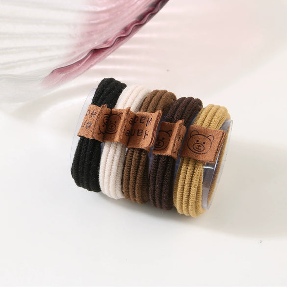 Hair Ring Nylon Handmade High Elasticity Bear Head Style