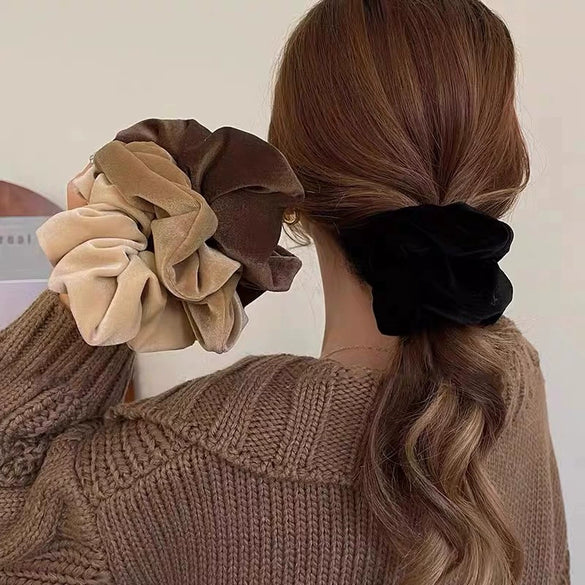 Hair Ring Velvet Handmade Fabric Retro Elegant Niche Simple Sweet High Elasticity