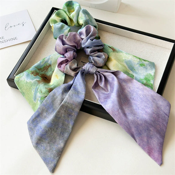 Hair Rings Fabric Handmade Artistic Oil Painting Series