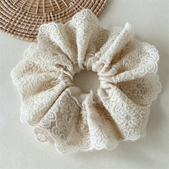 Hair Rope And Hair Rings Fabric Handmade Retro Embroidered Lace