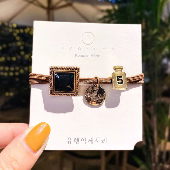 Hair Rope Dualpurpose Hair Ring Cloth Leather Tendon Handmade Retro Style