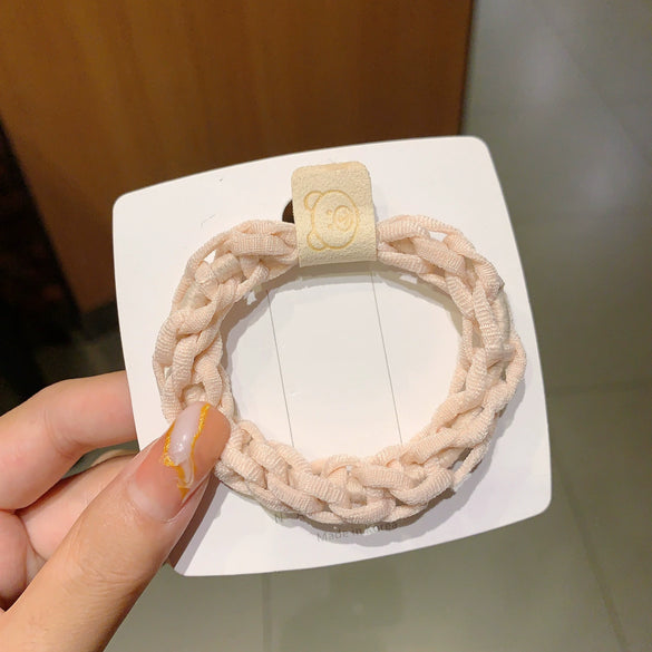 Hair Rope Fabric Handmade High Elastic Bear Hair Accessories For Women And Girls