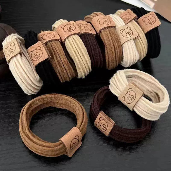 Hair Rope Fabric Handmade High Elastic Bear Hair Accessories For Women And Girls