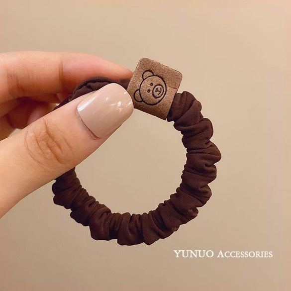 Hair Rope Fabric Handmade High Elastic Bear Hair Accessories For Women And Girls