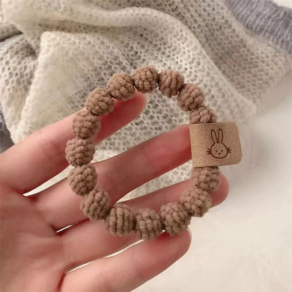 Hair Rope Fabric Handmade High Elastic Bear Hair Accessories For Women And Girls
