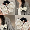 Hair Rope Fabric Handmade Sweet Bow Vintage Embroidered Fashion