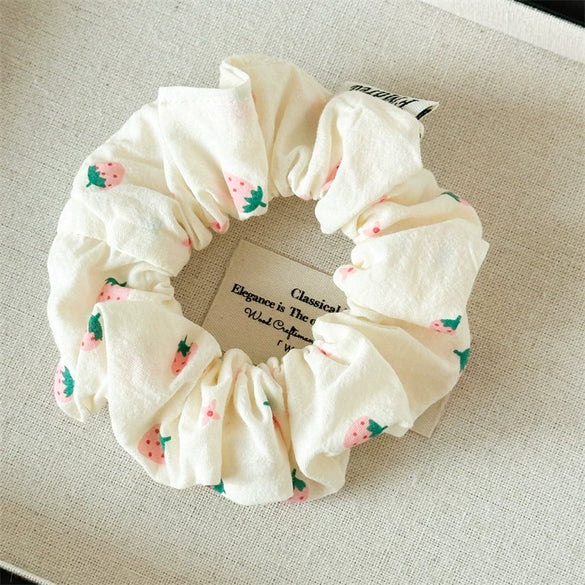 Hair Rope Fabric Sweet Strawberry Style Handmade