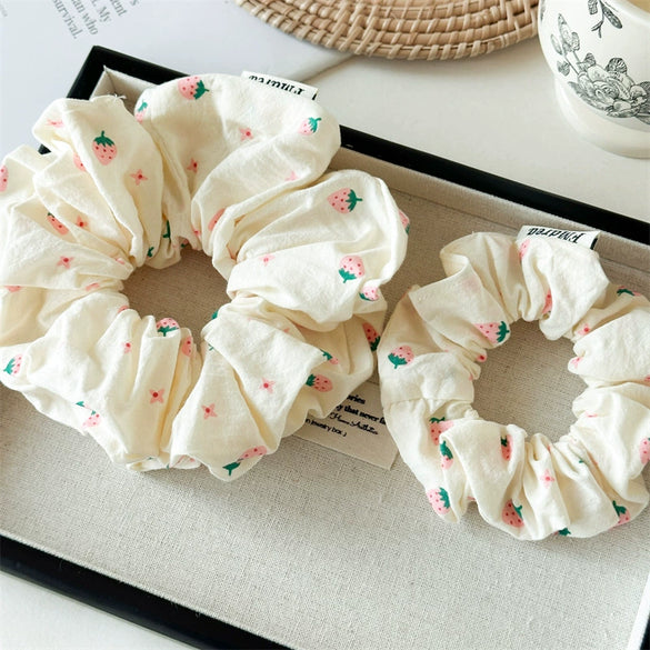 Hair Rope Fabric Sweet Strawberry Style Handmade