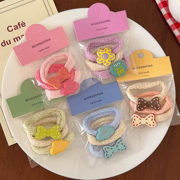 Hair Rope Hair Accessories Gradient Color Handmade Sweet High Elastic For Girls