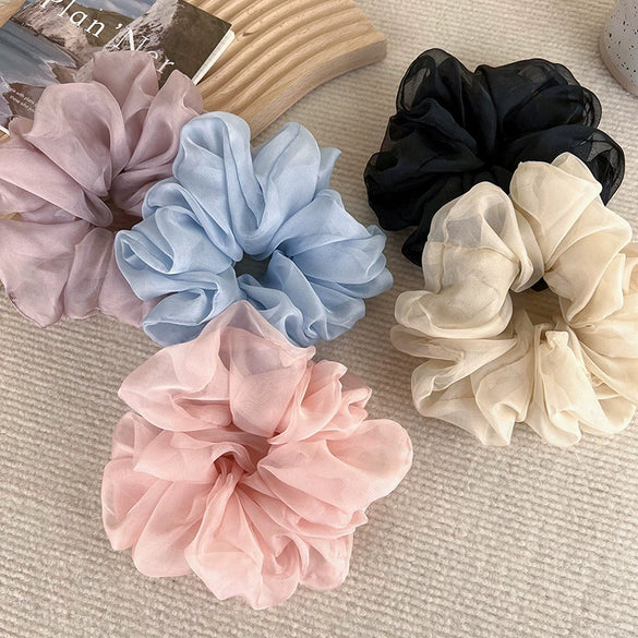 Hair Rope Organza Knitting Loose Geometric Style For Female