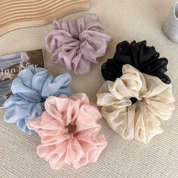 Hair Rope Organza Knitting Loose Geometric Style For Female