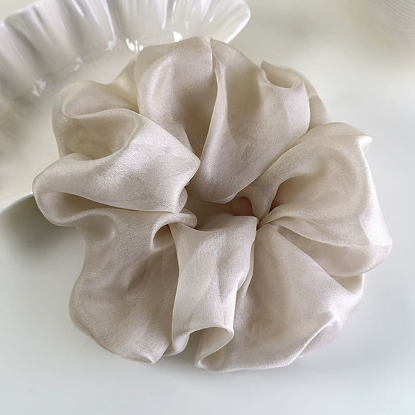 Hair Rope Oversized Mesh Knitted Geometric Style Organza Rubber Tendon