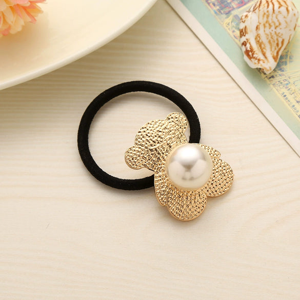 Hair Rope Pearl Pendant High Elastic Minimalist Women's Headwear