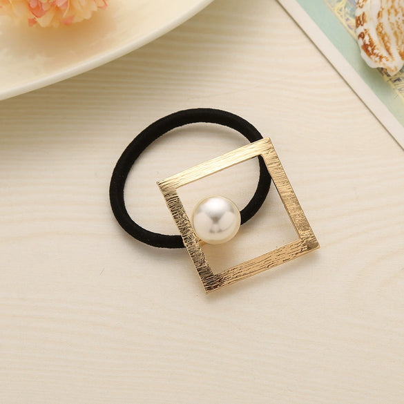 Hair Rope Pearl Pendant High Elastic Minimalist Women's Headwear