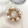 Hair Rope Rubber Band Imitation Pearl Geometric High Elastic Handmade Hair Ring