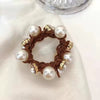 Hair Rope Rubber Band Imitation Pearl Geometric High Elastic Handmade Hair Ring