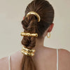 Hair Rope Stainless Steel Geometric Arc Hammer Pattern Electroplated Women's Fashion Hair Accessories