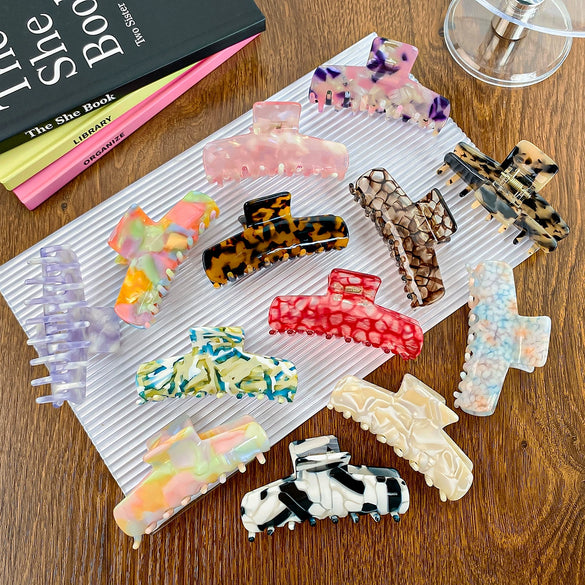 Hair Shark Clip Acetic Acid Fashion Geometric Handmade Women's Headwear