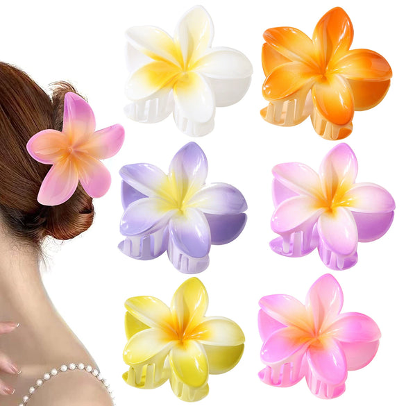 Hair Shark Clip Gradient Flower Baking Paint Women's Fashion Plant Flowers
