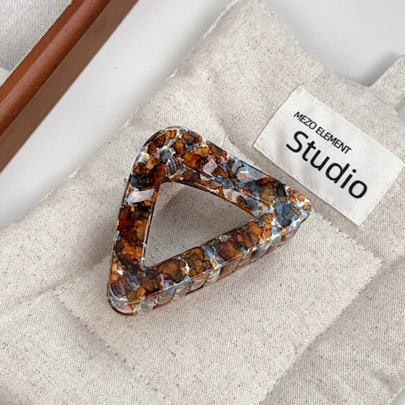 Hair Shark Clip Pc Material Geometric Style Handmade Triangle Hollow Design
