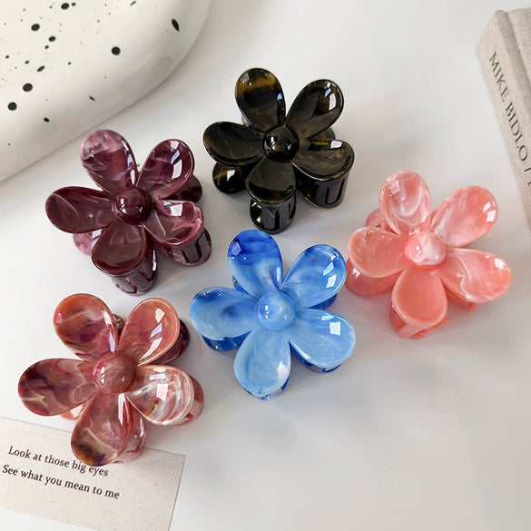 Hair Shark Clip Women's Plant Flowers Style Stamping Process