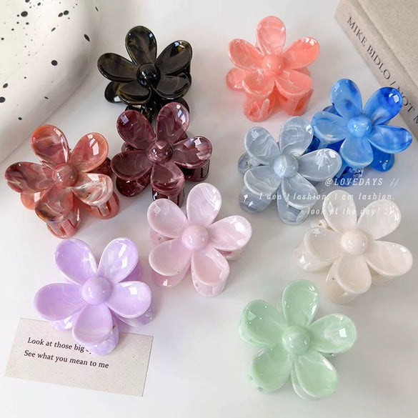 Hair Shark Clip Women's Plant Flowers Style Stamping Process