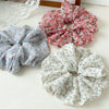 Hair Tie Chiffon Fabric Fresh Floral Handmade For Women
