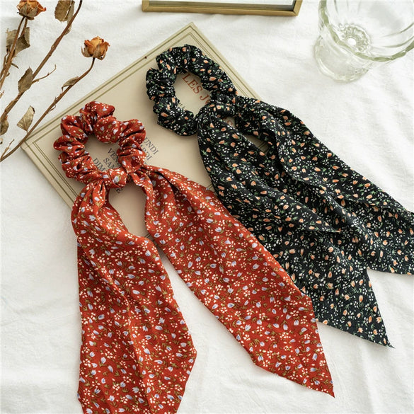Hair Tie Cloth Horsetail Floral Ribbon Large Bowel Ring Style Headwear Seiko Craft