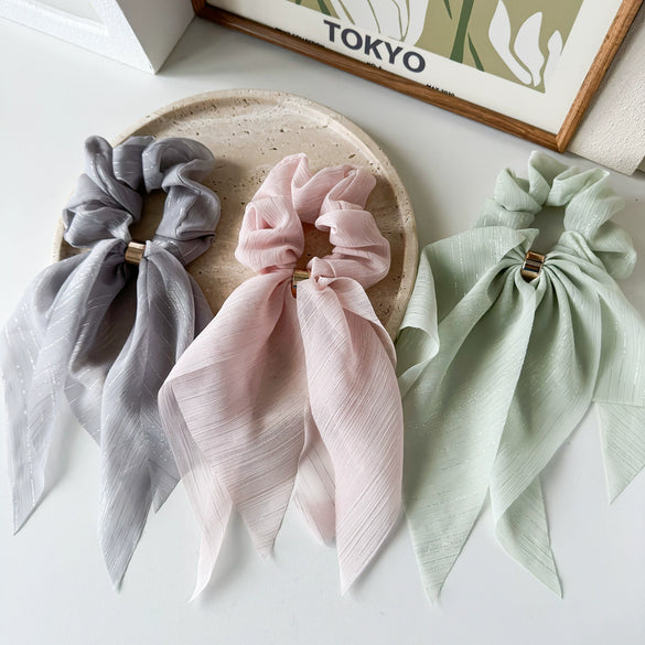 Hair Tie Cloth Sweet Style Double Layer Bow High Elasticity Pure Handmade Hair Accessory