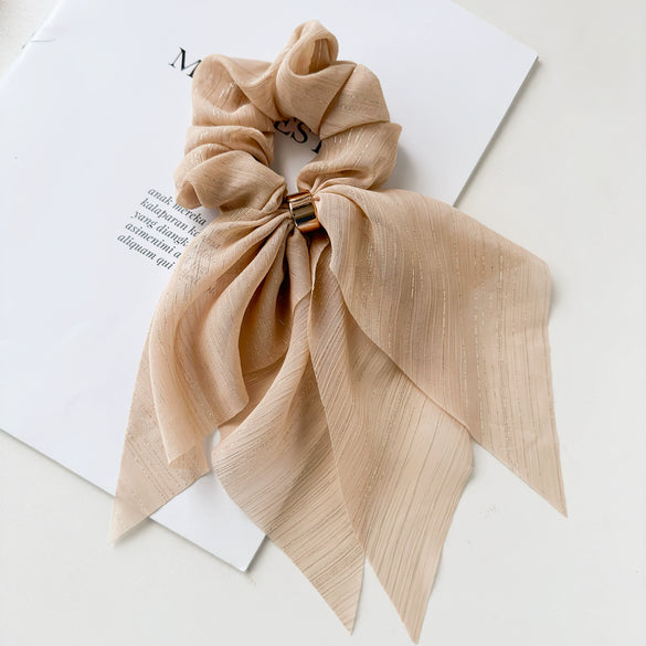 Hair Tie Cloth Sweet Style Double Layer Bow High Elasticity Pure Handmade Hair Accessory