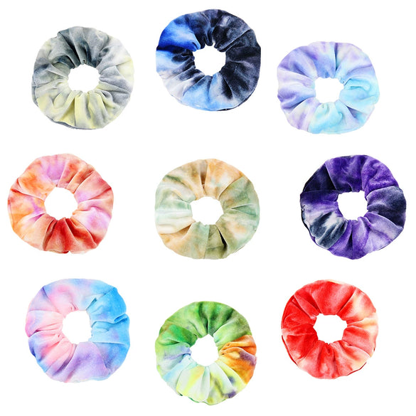 Hair Tie Cloth Velvet Tiedye Printed And Dyed Handmade Round Shape