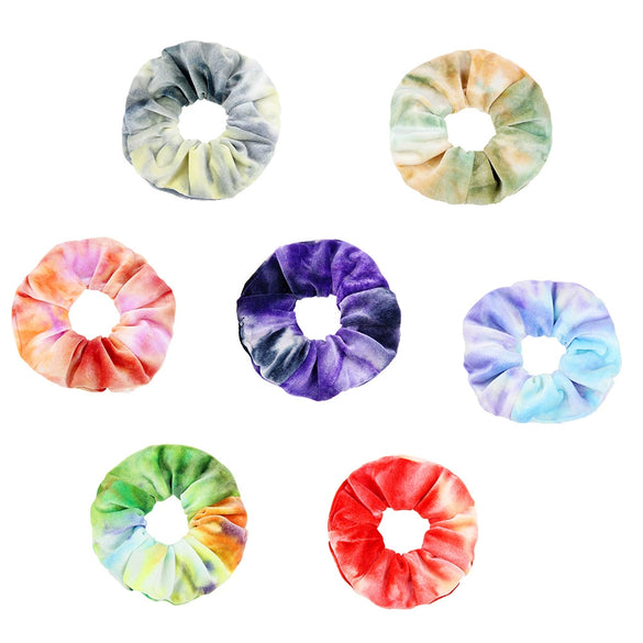 Hair Tie Cloth Velvet Tiedye Printed And Dyed Handmade Round Shape