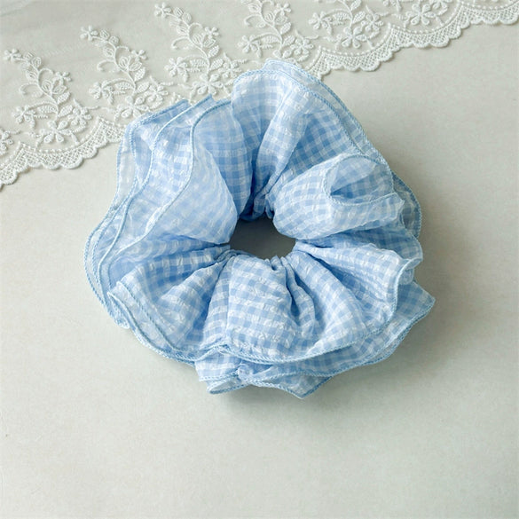 Hair Tie Fabric Handmade Floral Edge Scrunchie For Women