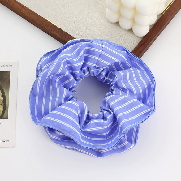 Hair Tie Flannel Handmade Large Intestine Shape Striped Polka Dot High Elasticity