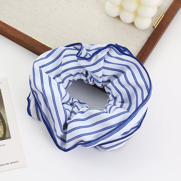 Hair Tie Flannel Handmade Large Intestine Shape Striped Polka Dot High Elasticity