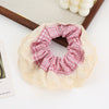 Hair Tie Flannel Handmade Large Intestine Shape Striped Polka Dot High Elasticity