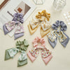 Hair Tie Floral Doublelayered Bow Fabric Sweet High Elasticity Seiko For Women