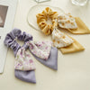 Hair Tie Floral Doublelayered Bow Fabric Sweet High Elasticity Seiko For Women