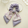 Hair Tie Floral Doublelayered Bow Fabric Sweet High Elasticity Seiko For Women