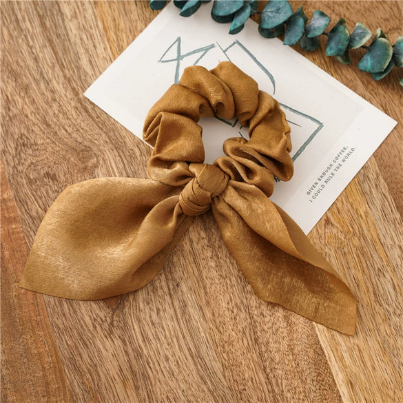 Hair Tie Headband Headdress Cloth Simple Solid Color Knotted Rabbit Ears Tassels Seiko