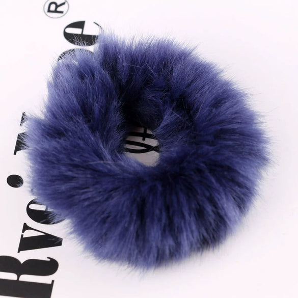 Hair Tie Headwear Imitation Rabbit Hair Solid Color Plush Fur Ball Handmade